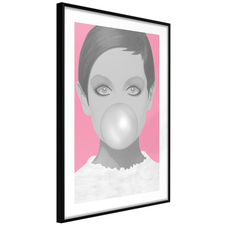 Wall Poster Bubble Gum - unique composition with a woman's portrait on a pink background 117551 additionalImage 2