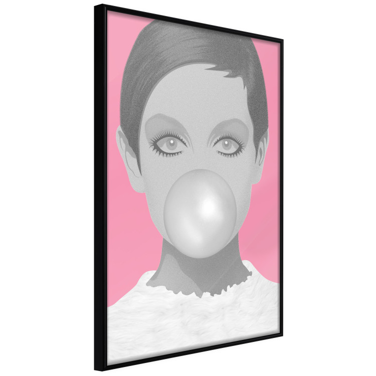 Wall Poster Bubble Gum - unique composition with a woman's portrait on a pink background 117551 additionalImage 8