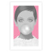Wall Poster Bubble Gum - unique composition with a woman's portrait on a pink background 117551 additionalThumb 19