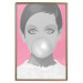 Wall Poster Bubble Gum - unique composition with a woman's portrait on a pink background 117551 additionalThumb 20