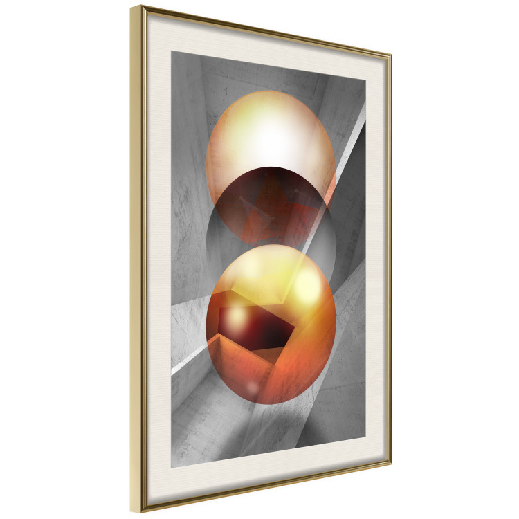 Wall Poster Newton's Pendulum - modern geometric composition in golden spheres 119251 additionalImage 9