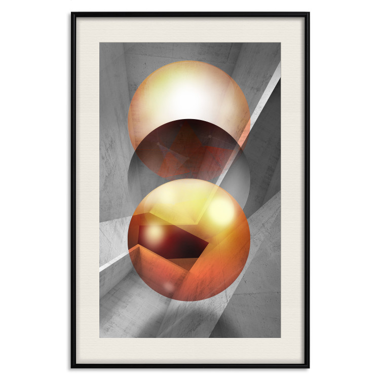 Wall Poster Newton's Pendulum - modern geometric composition in golden spheres 119251 additionalImage 18