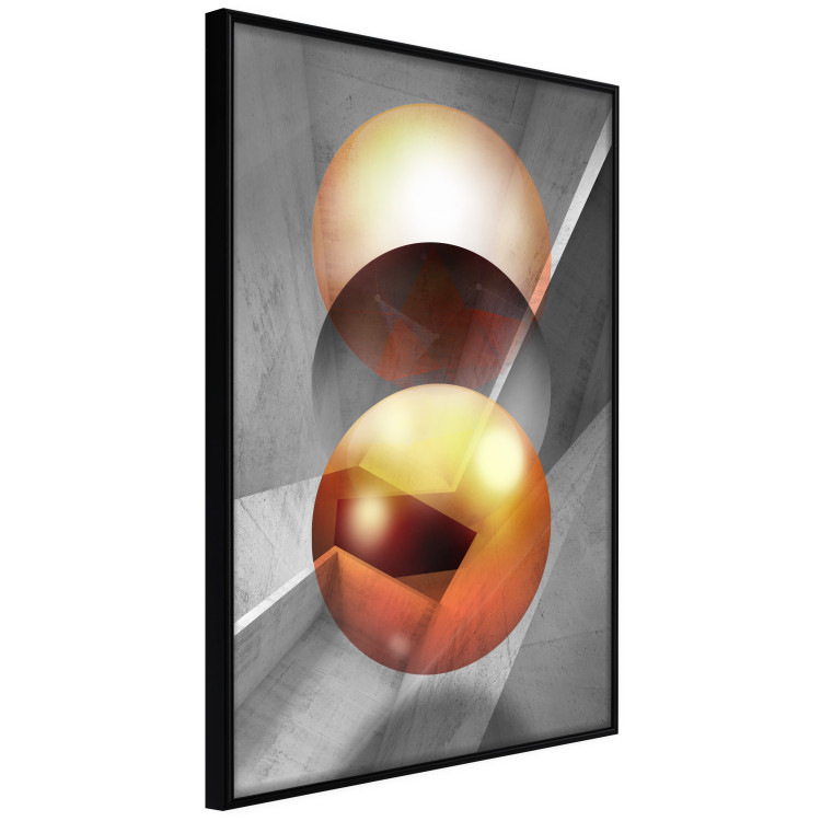 Wall Poster Newton's Pendulum - modern geometric composition in golden spheres 119251 additionalImage 2