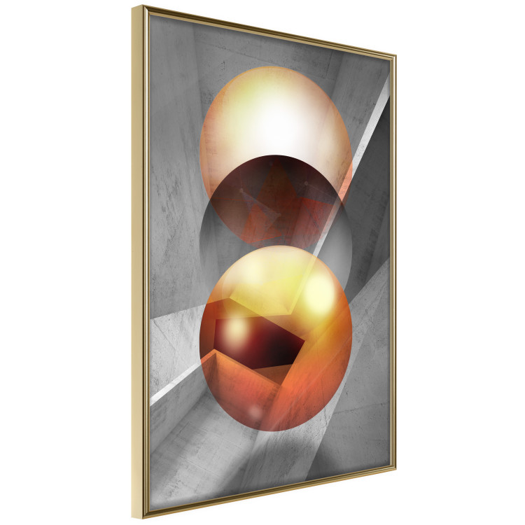 Wall Poster Newton's Pendulum - modern geometric composition in golden spheres 119251 additionalImage 12