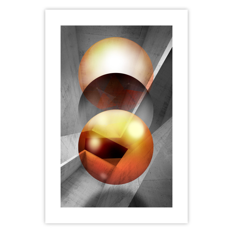 Wall Poster Newton's Pendulum - modern geometric composition in golden spheres 119251 additionalImage 25
