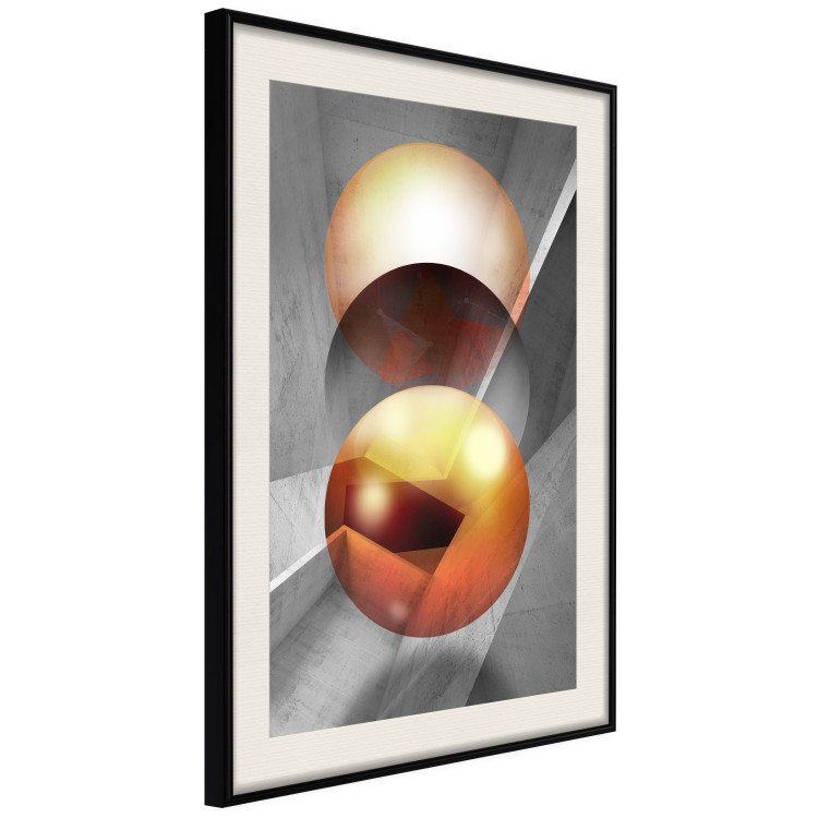 Wall Poster Newton's Pendulum - modern geometric composition in golden spheres 119251 additionalImage 14