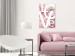 Canvas Art Print Big white Love sign - text on pink and white peonies 127851 additionalThumb 3