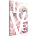 Canvas Art Print Big white Love sign - text on pink and white peonies 127851 additionalThumb 2