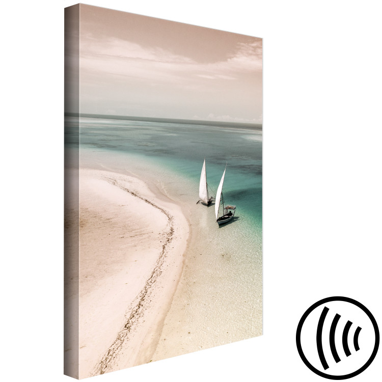 Canvas Romantic Coast (1-part) vertical - seascape with sailboats 129451 additionalImage 6