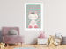 Poster Striped Kitty - animal with a heart on turquoise striped wall 129551 additionalThumb 5