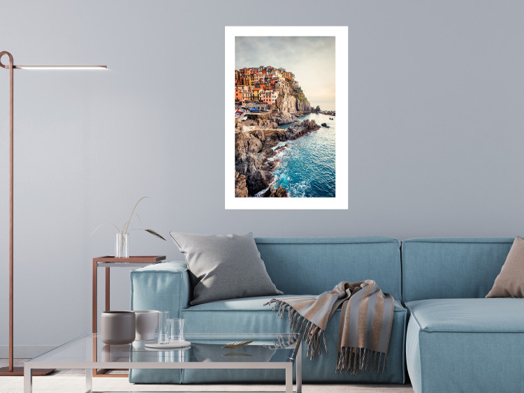 Wall Poster Magical Harbor - landscape of architecture on cliffs against the ocean 130451 additionalImage 3