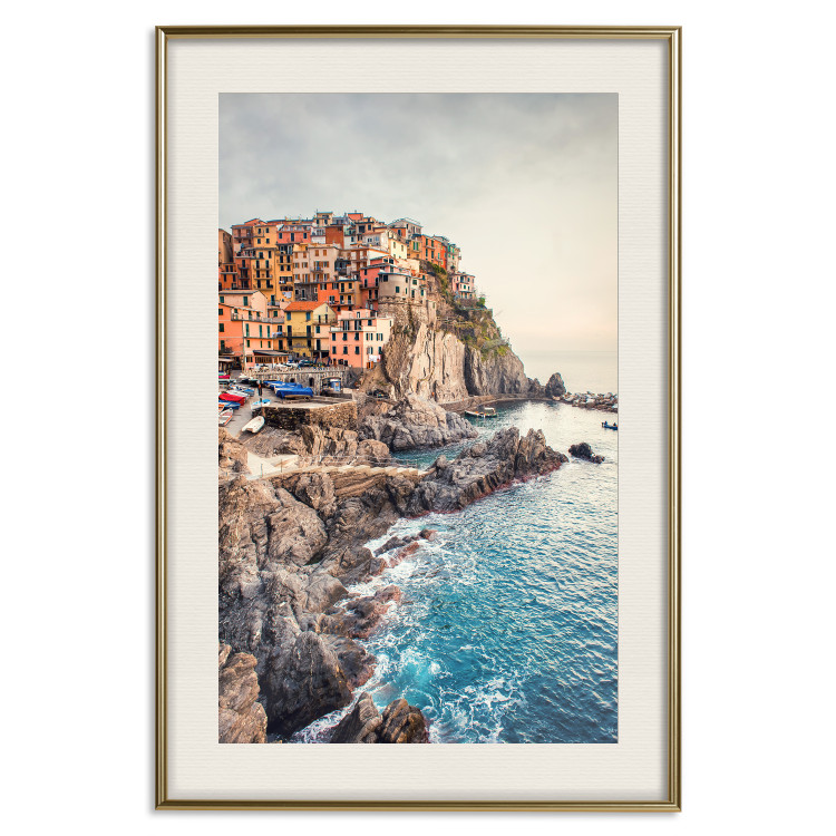 Wall Poster Magical Harbor - landscape of architecture on cliffs against the ocean 130451 additionalImage 20