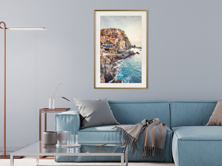 Wall Poster Magical Harbor - landscape of architecture on cliffs against the ocean 130451 additionalImage 22