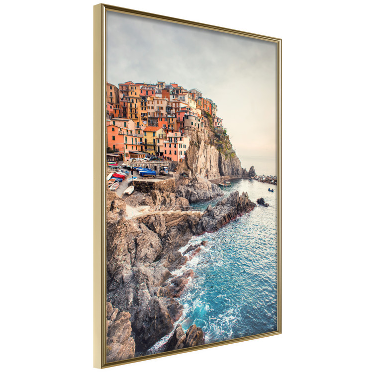Wall Poster Magical Harbor - landscape of architecture on cliffs against the ocean 130451 additionalImage 12
