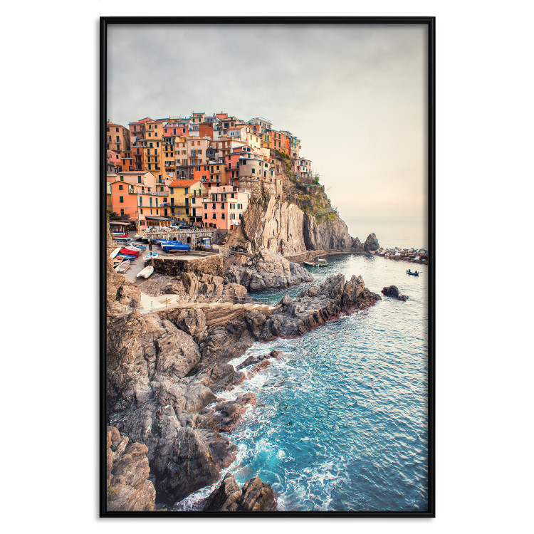 Wall Poster Magical Harbor - landscape of architecture on cliffs against the ocean 130451 additionalImage 16