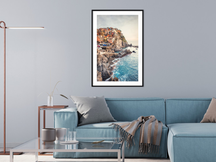 Wall Poster Magical Harbor - landscape of architecture on cliffs against the ocean 130451 additionalImage 23