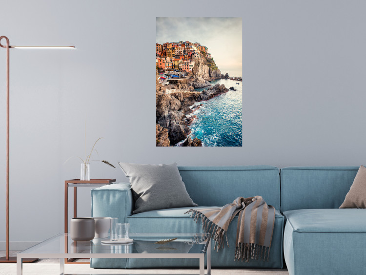 Wall Poster Magical Harbor - landscape of architecture on cliffs against the ocean 130451 additionalImage 4