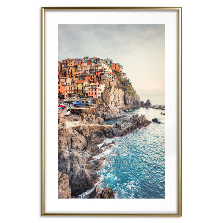 Wall Poster Magical Harbor - landscape of architecture on cliffs against the ocean 130451 additionalImage 14