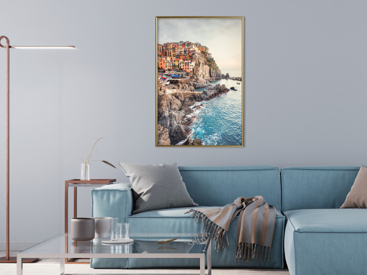 Wall Poster Magical Harbor - landscape of architecture on cliffs against the ocean 130451 additionalImage 5