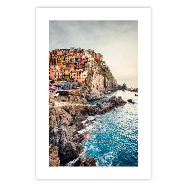 Wall Poster Magical Harbor - landscape of architecture on cliffs against the ocean 130451 additionalImage 25