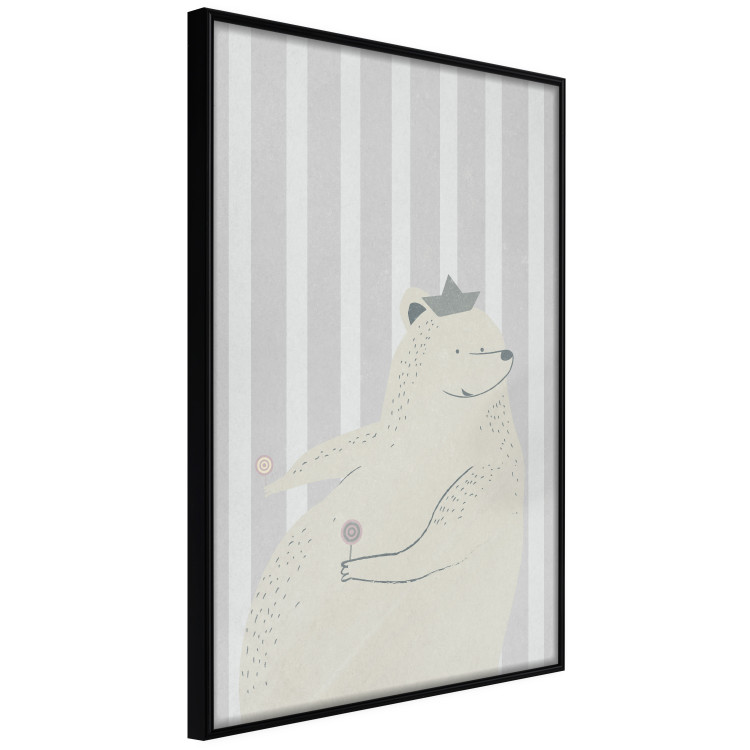 Wall Poster Sweet-Toothed Bear - funny animal with two lollipops on a striped wall 130551 additionalImage 11