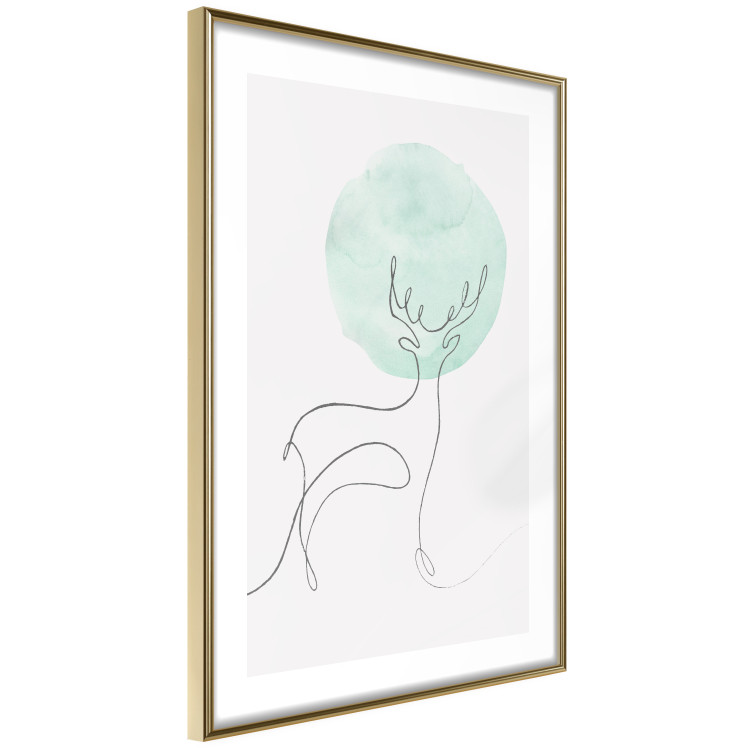 Poster Moon Line - line art of a deer against an abstract moon background 131851 additionalImage 7