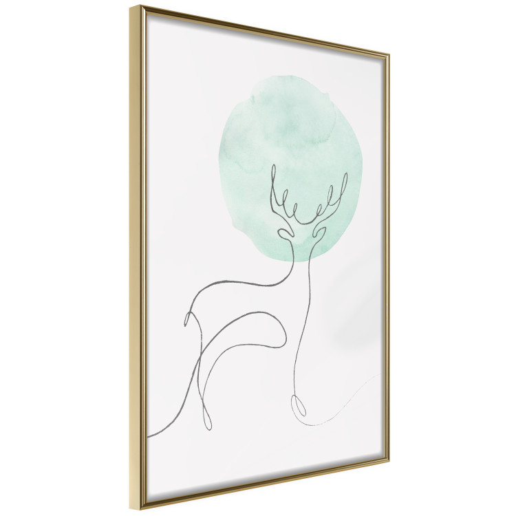 Poster Moon Line - line art of a deer against an abstract moon background 131851 additionalImage 12