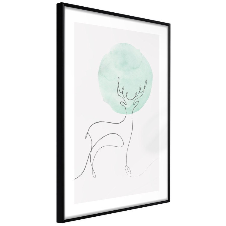 Poster Moon Line - line art of a deer against an abstract moon background 131851 additionalImage 6
