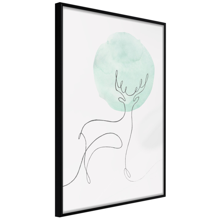 Poster Moon Line - line art of a deer against an abstract moon background 131851 additionalImage 11