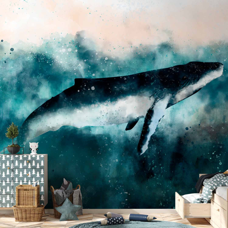 Photo Wallpaper Big fish - fantasy landscape with whale on the background of turquoise ocean 134251 additionalImage 6