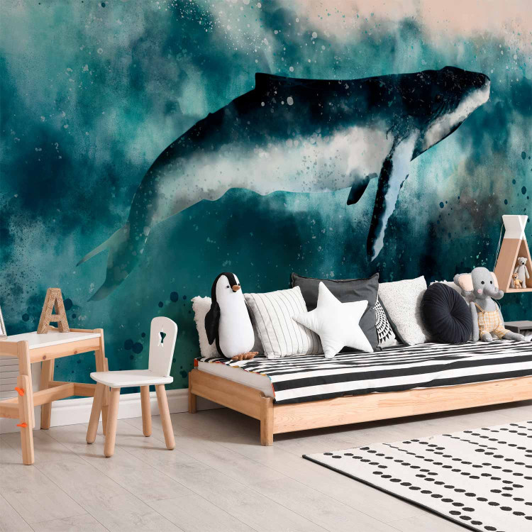 Photo Wallpaper Big fish - fantasy landscape with whale on the background of turquoise ocean 134251 additionalImage 8
