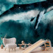 Photo Wallpaper Big fish - fantasy landscape with whale on the background of turquoise ocean 134251