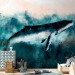 Photo Wallpaper Big fish - fantasy landscape with whale on the background of turquoise ocean 134251 additionalThumb 6