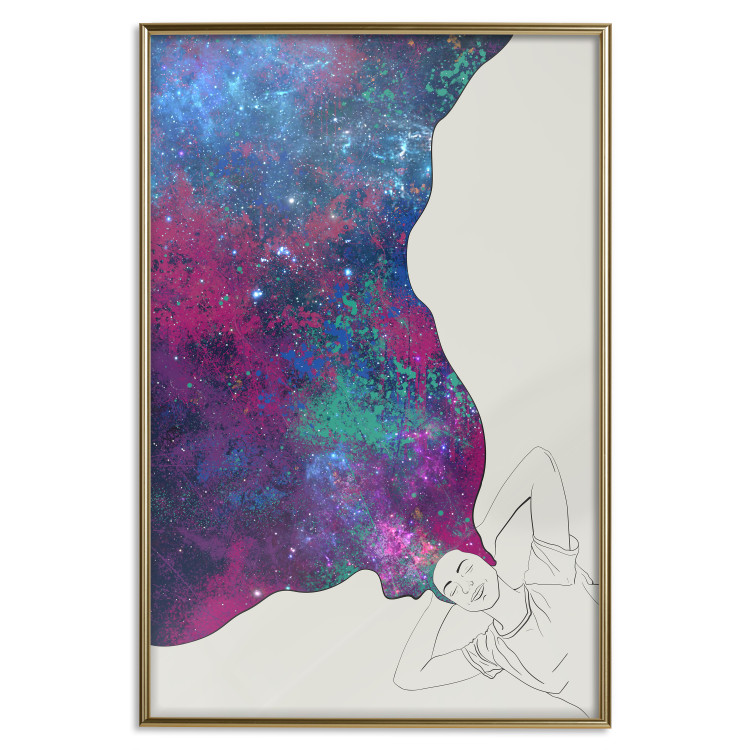 Poster Cosmic Dreams - abstract woman with hair resembling space 134451 additionalImage 19