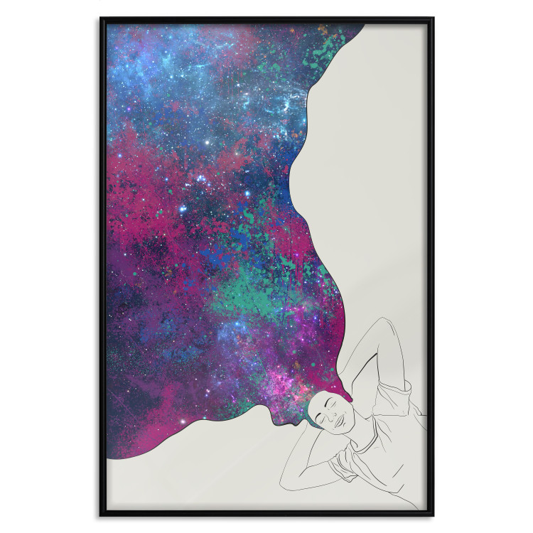 Poster Cosmic Dreams - abstract woman with hair resembling space 134451 additionalImage 20