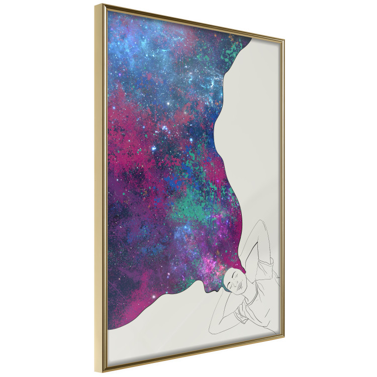 Poster Cosmic Dreams - abstract woman with hair resembling space 134451 additionalImage 12