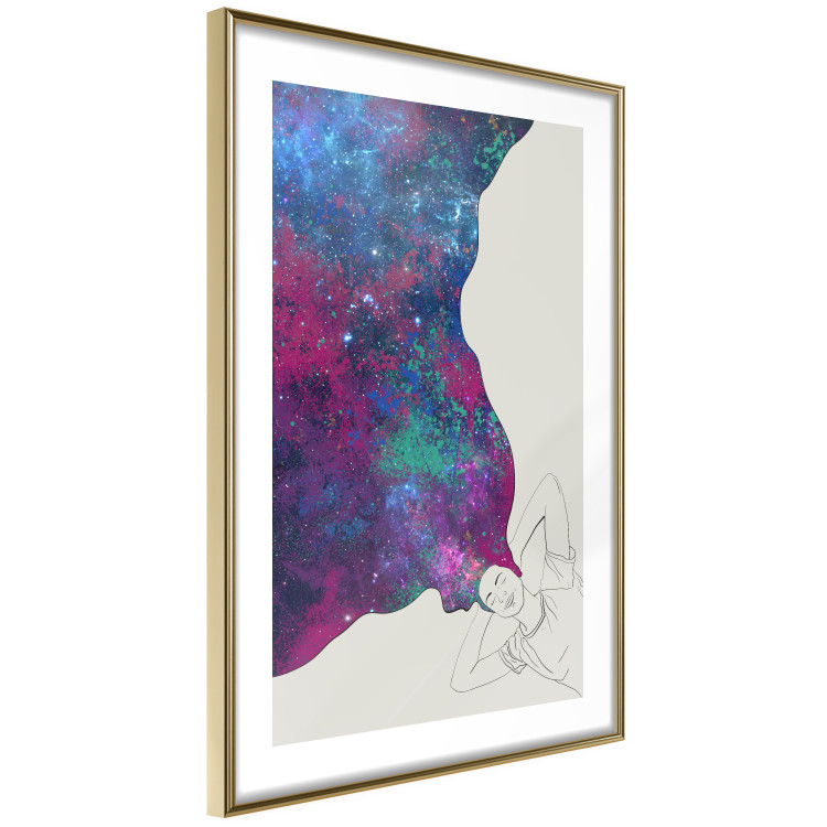 Poster Cosmic Dreams - abstract woman with hair resembling space 134451 additionalImage 7