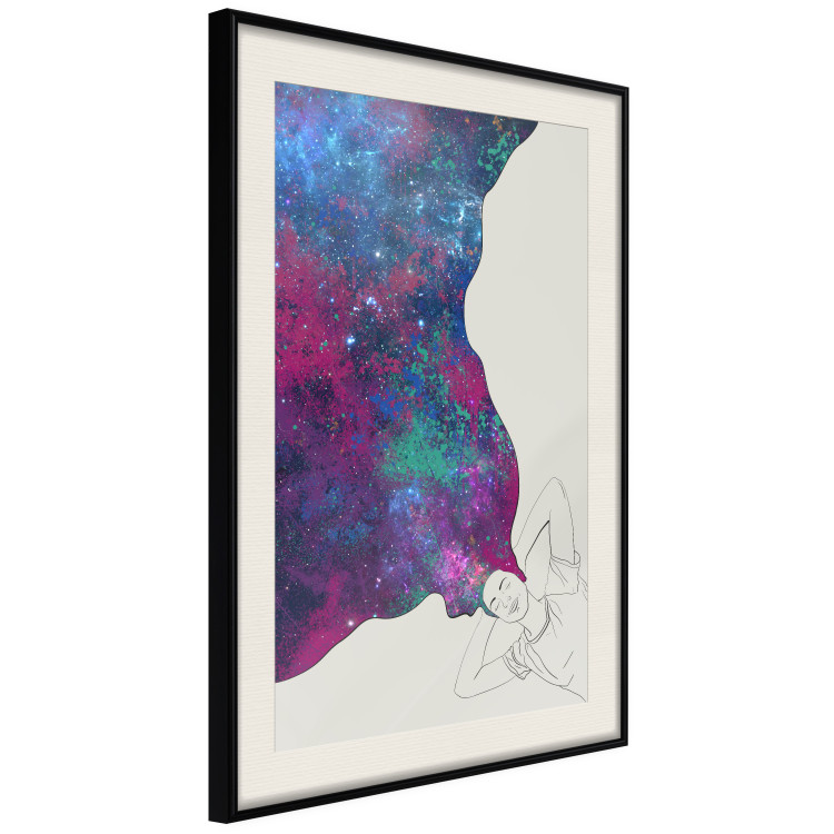 Poster Cosmic Dreams - abstract woman with hair resembling space 134451 additionalImage 2