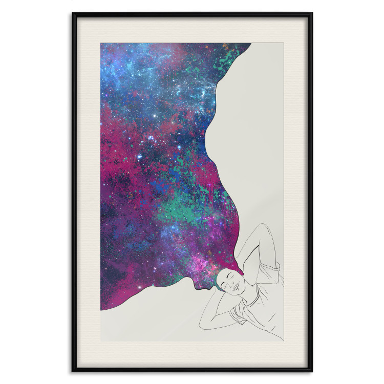 Poster Cosmic Dreams - abstract woman with hair resembling space 134451 additionalImage 22