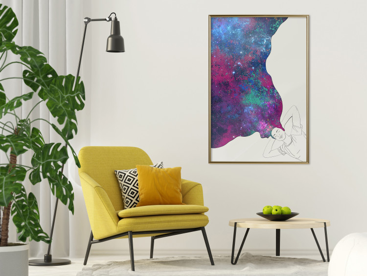 Poster Cosmic Dreams - abstract woman with hair resembling space 134451 additionalImage 5