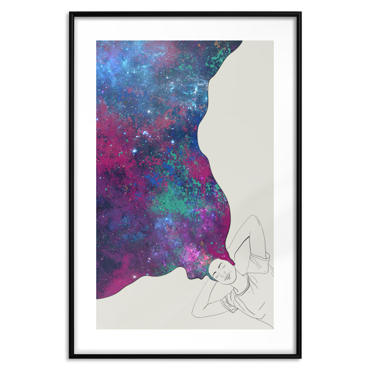 Poster Cosmic Dreams - abstract woman with hair resembling space 134451 additionalImage 15