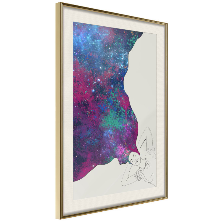 Poster Cosmic Dreams - abstract woman with hair resembling space 134451 additionalImage 3