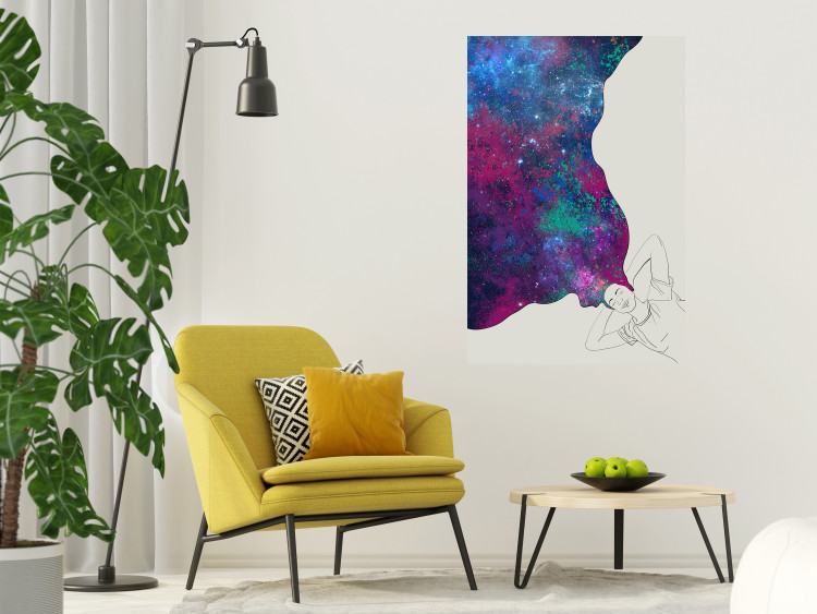 Poster Cosmic Dreams - abstract woman with hair resembling space 134451 additionalImage 4