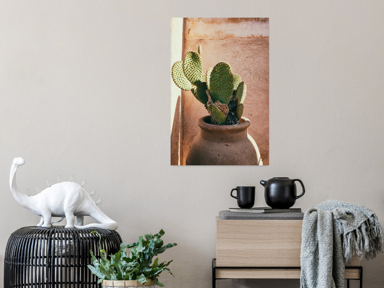 Wall Poster Cactus in a Pot - succulent in a pot against the bright sunlight 134751 additionalImage 2