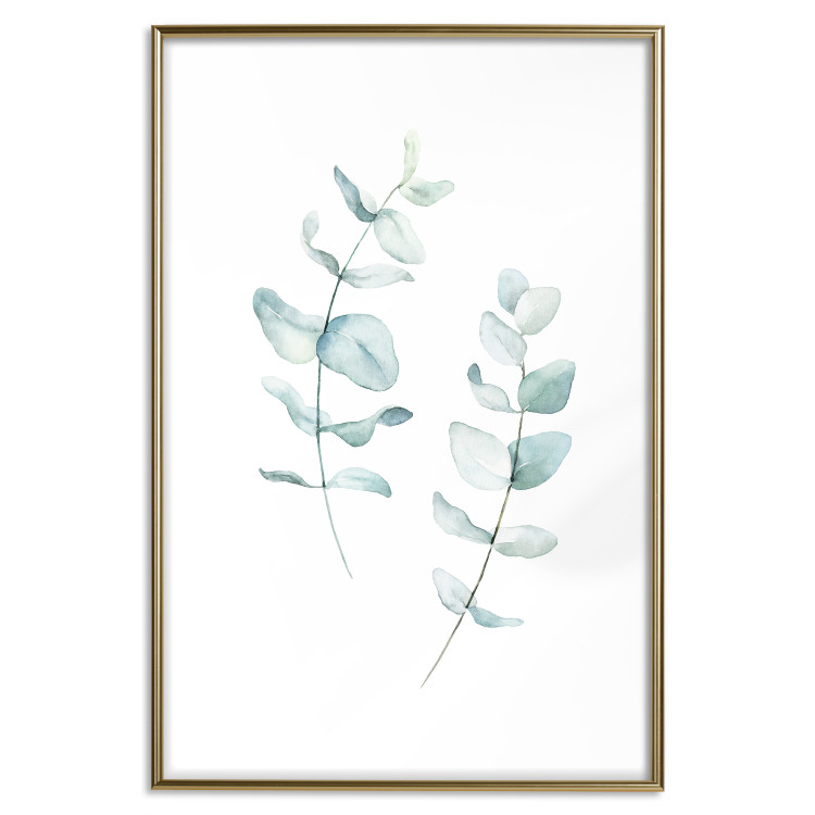 Wall Poster Lightness - a minimalist composition with green leaves on a white background 136051 additionalImage 7