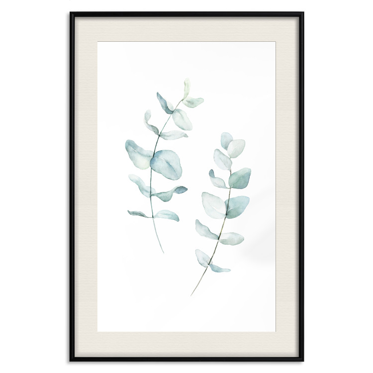 Wall Poster Lightness - a minimalist composition with green leaves on a white background 136051 additionalImage 9
