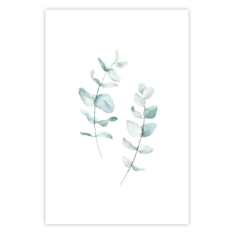 Wall Poster Lightness - a minimalist composition with green leaves on a white background 136051 additionalImage 11