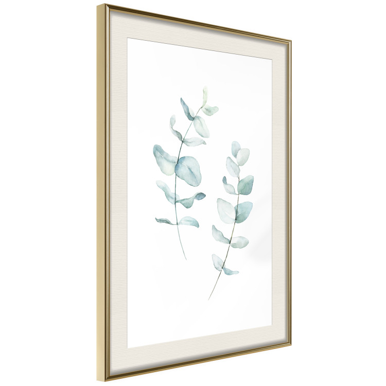 Wall Poster Lightness - a minimalist composition with green leaves on a white background 136051 additionalImage 23