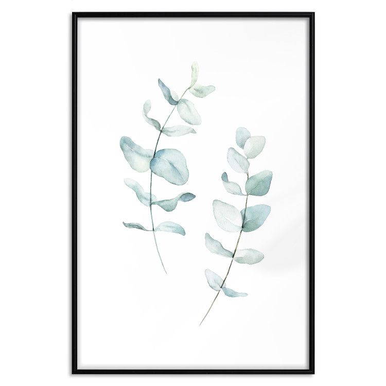 Wall Poster Lightness - a minimalist composition with green leaves on a white background 136051 additionalImage 13
