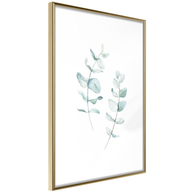 Wall Poster Lightness - a minimalist composition with green leaves on a white background 136051 additionalImage 25
